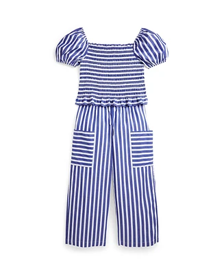 Polo Ralph Lauren Big Girls 2-Piece Striped Top Cropped and Pant Set