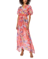 Vince Camuto Women's Floral-Print Puff-Sleeve Maxi Dress