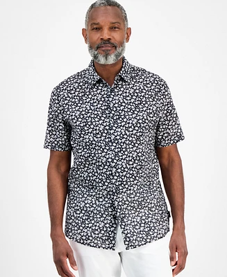 Michael Kors Men's Small Multi Floral Patterned Short-Sleeve Shirt