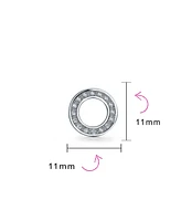 Bling Jewelry Geometric Pave Cubic Zirconia Open Circle Round Disc O Cz Stud Earrings Rose Gold Plated .925 Sterling Silver
