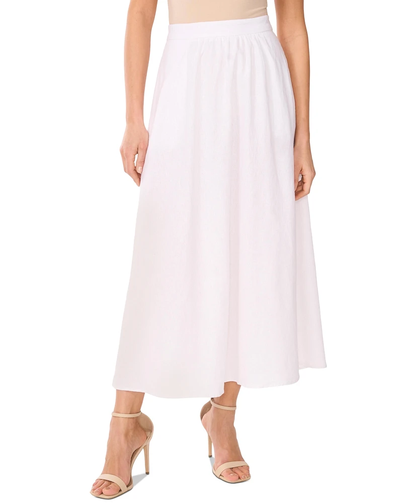 Vince Camuto Women's A-Line Linen-Blend Midi Skirt