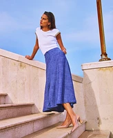 Vince Camuto Women's Linen-Blend Chambray Midi Skirt