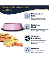 I Love You So Much Elevated Modern Dog Feeder with Stainless Steel Bowls – Pink/24oz