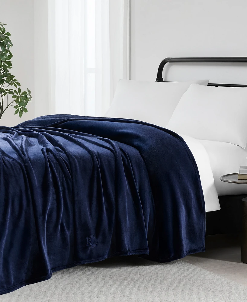 Lauren Ralph Micromink Plush Blanket, Full/Queen