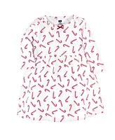 Hudson Baby Toddler Girls Long-Sleeve Cotton Dresses 2pk, Candy Cane