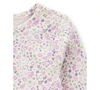 Carter's Baby Girls Cotton Floral-Print Long-Sleeve T-Shirt & Pants, 2 Piece Set