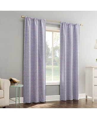 Generation Sylo Contrast Slub Magnetic Closure 100% Blackout Rod Pocket Curtain Panel
