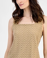 Kasper Women's Herringbone Square-Neck Top