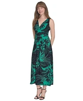 Tommy Hilfiger Women's Floral-Print Sleeveless Ruched Dress