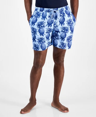 Club Room Men's Pineapple Palm Print Drawstring 7" Swim Trunks, Exclusively at Macy's