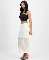 Bar Iii Women's Crochet Midi Skirt, Exclusively at Macy's