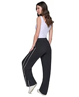 Karl Lagerfeld Paris Women's Mesh-Trim Wide-Leg Pants