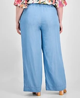 Vince Camuto Plus Drawstring-Waist Wide-Leg Pants