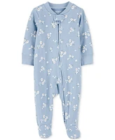 Carter's Baby Girls Floral 2-Way-Zip Cotton Sleep & Play Footed Coverall