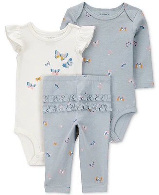 Carter's Baby Girls 3-Pc. Cotton Butterfly Little Character Set