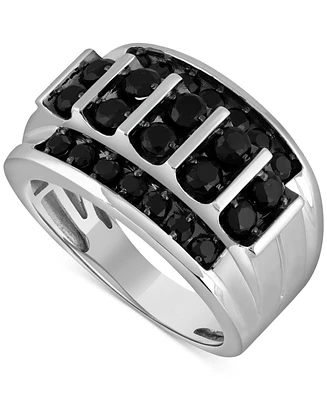 Men's Black Diamond Two Level Ring (2 ct. t.w.) in Sterling Silver