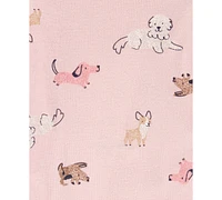 Carter's Baby Girls Cotton Puppy Long-Sleeve Bodysuits, 4 Pack