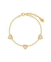 Heartfelt Gratitude Mother of Pearl Heart Gold Bracelet