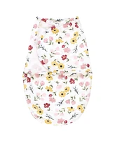 Hudson Baby Baby Girls Hudson Plush Faux Fur Swaddle Wrap, Soft Painted Floral, 0-3 Months