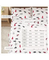 Turkish Cotton Double-Brushed Lodge Printed Flannel Bed Sheet Set