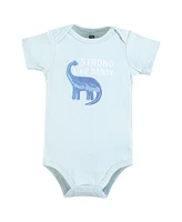 Hudson Baby Boys Cotton Bodysuits, Family Dino, 9-12 Months