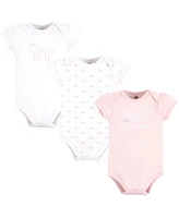 Hudson Baby Girls Cotton Bodysuits, Daddys Princess Crown, 9-12 Months