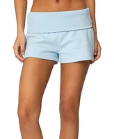 Edikted Women's Super Fold Over Sweat Shorts