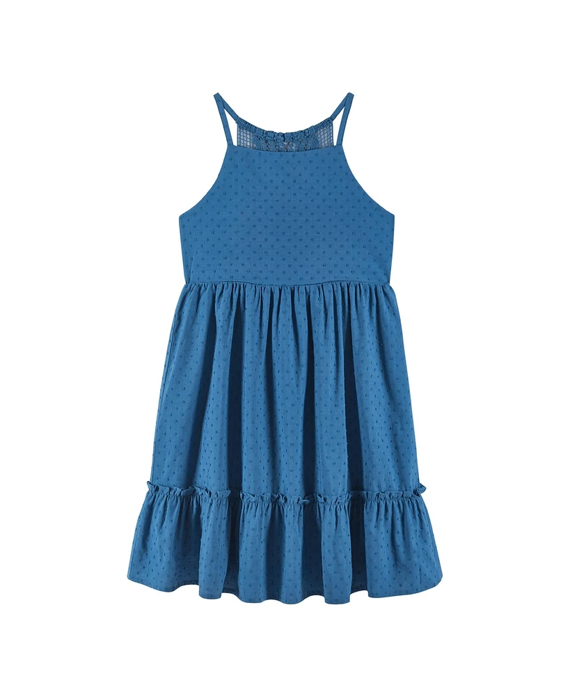 Andy & Evan Big Girls Toddler/Child Blue Swiss Dot Dress