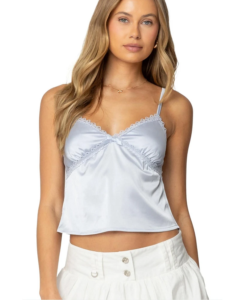 Edikted Women's Imani Satin Effect Tank Top