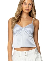 Edikted Women's Imani Satin Effect Tank Top