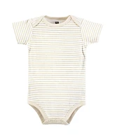 Hudson Baby Boys Cotton Bodysuits, Burgundy Beige Suspender, Preemie