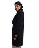 Scotch & Soda Women's Runa Double Breasted Face Wool Peacoat With Sherpa Collar