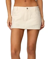 Edikted Women's Addey Linen Look Mini Skort