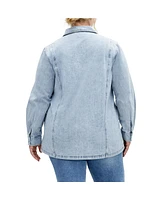 City Chic Plus Liv Denim Shirt