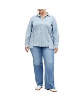City Chic Plus Liv Denim Shirt