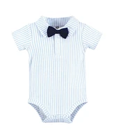 Hudson Baby Boys Cotton Bodysuits, Mommys Man Bow Tie, 9-12 Months