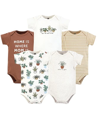 Hudson Baby Boys Cotton Bodysuits, Plants, Preemie