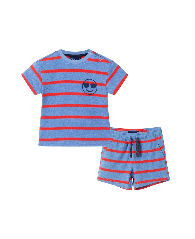 Andy & Evan Baby Boys Textured Terry Smiley Patch Set