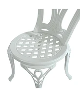 Outdoor Bistro Chairs Set of 2, Cast Aluminum Patio Dining Chairs, Bronze