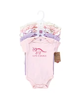 Touched by Nature Baby Girls Organic Cotton Bodysuits, Retro Dino, Preemie