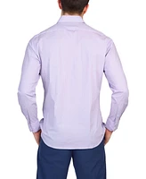 Tailorbyrd Men's Mini Retro Print Long Sleeve Shirt