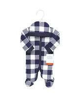 Hudson Baby Baby Boys Hudson Thermal Preemie Sleep and Play and Cap, Navy Plaid, Preemie