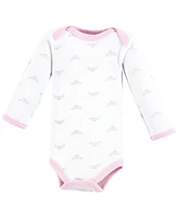 Luvable Friends Baby Girls Preemie Long Sleeve Bodysuits 3pk, Tiara, Preemie