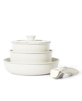 Carote Nonstick Cookware Sets, Non Stick Pots and Pans Set Detachable Handle, Kitchen Cookware Sets with Removable Handle, Stackable Rv Cookware for C