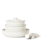 Carote Nonstick Cookware Sets, Non Stick Pots and Pans Set Detachable Handle, Kitchen Cookware Sets with Removable Handle, Stackable Rv Cookware for C