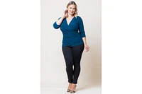Kiyonna Plus Femme Fatale Faux Wrap Top