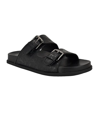 Calvin Klein Women's Vibe Double Band Flat Slip-On Sandals