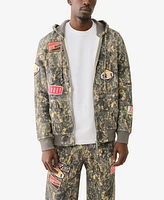 True Religion Men's Big T Camo Patch Buddha Zip Up Sweatshirt