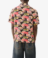 True Religion Men's Short Sleeve Camp Allover Print Shirt