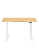 Flexispot E7-commercial W Electric Adjustable Standing Desk, Curved Bamboo Top